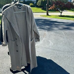 Zara knit coat with pockets and hood